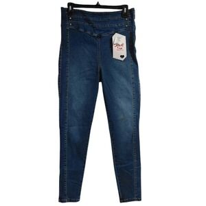 Secret Love Colombian High Waisted Skinny Jeans Medium Wash Side Zip Size US 9